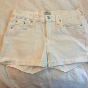 White denim short